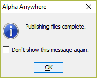 Notification that publishing is complete